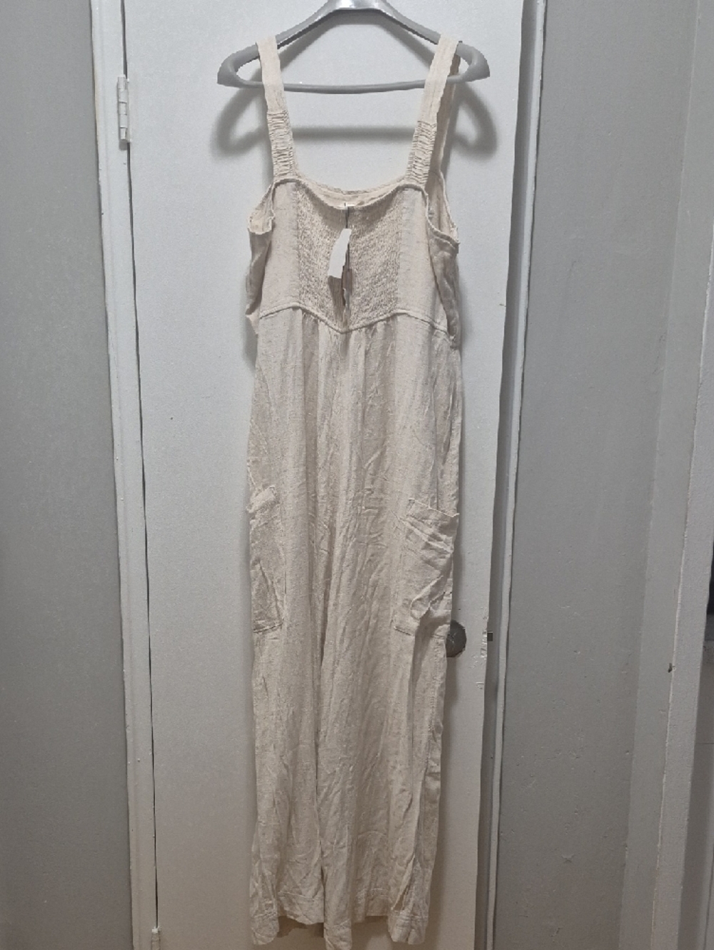 Light Cream Women's Linen Jumpsuit